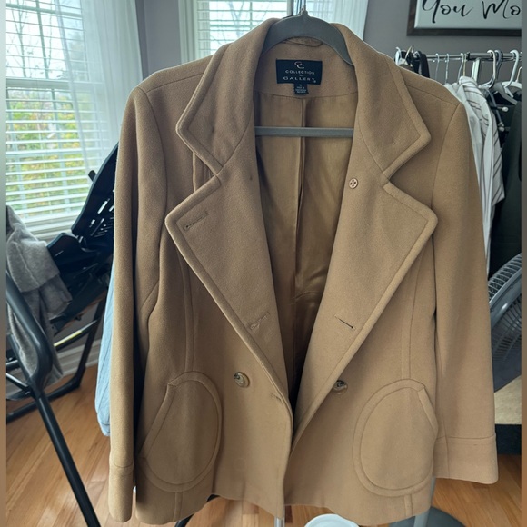 Gallery Double-Breasted Coat pea coat Camel color Med - Picture 1 of 8